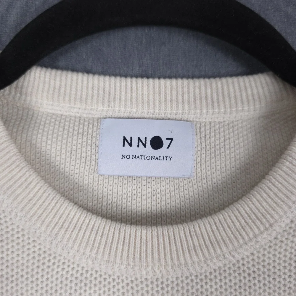 NN07 Hubert Sweater Mens Medium Beige‎ Honeycomb Weave Pullover No Nationality
